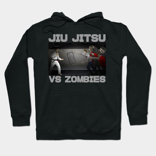 Jiu Jitsu vs Zombies BJJ MMA Zombie T shirt Hoodie by eokakoart